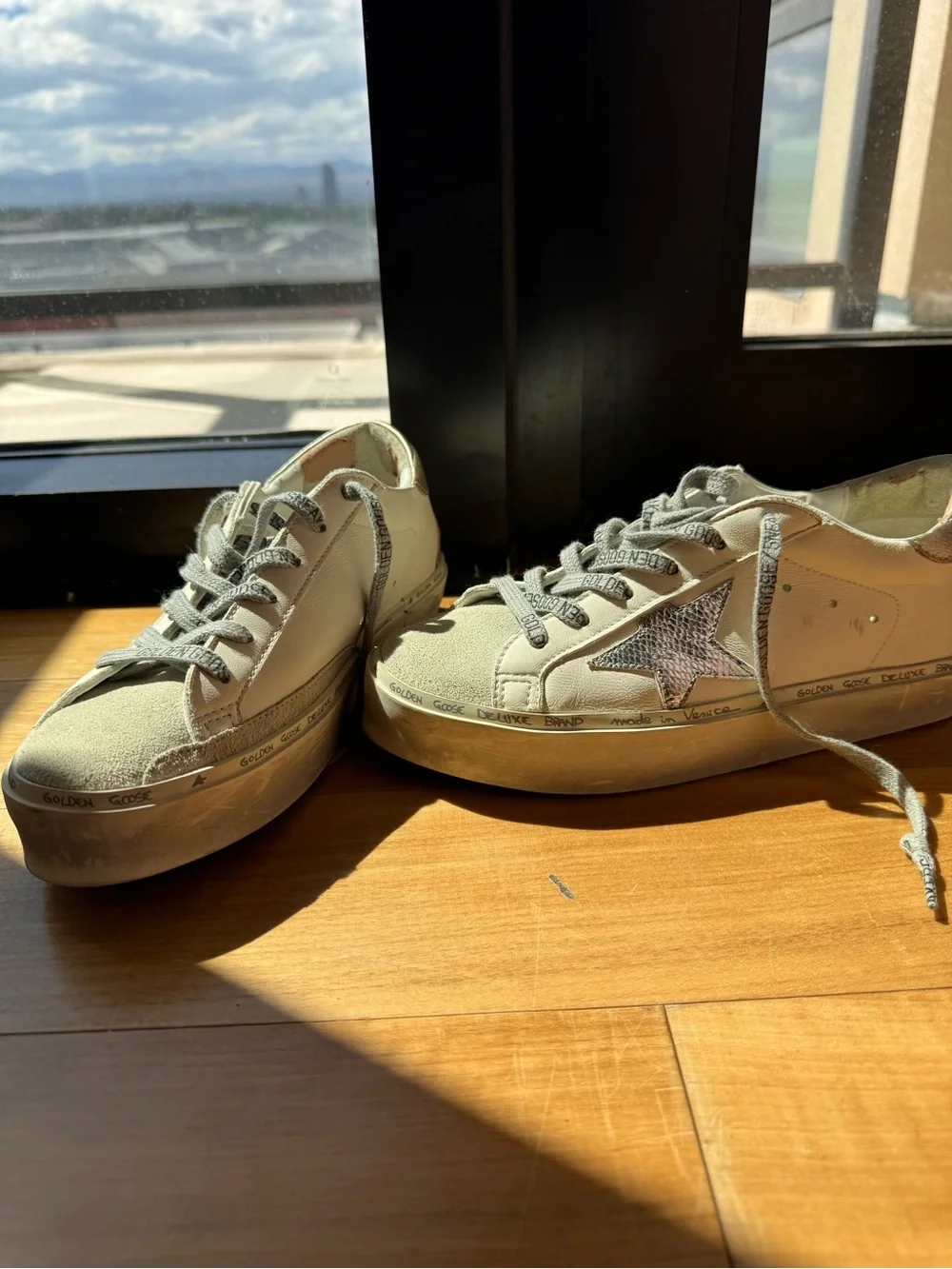 Golden Goose Off-White Low-Top Star Sneakers